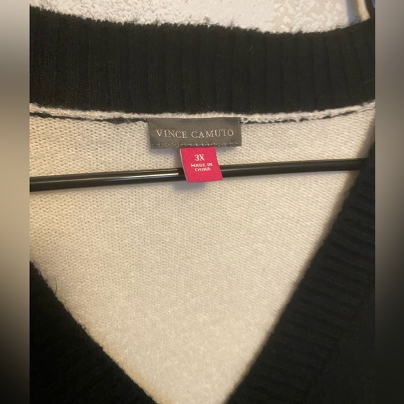 VINCE CAMUTO Women’s Plus Sweater Size 3X Rich Black White - Picture 3 of 6